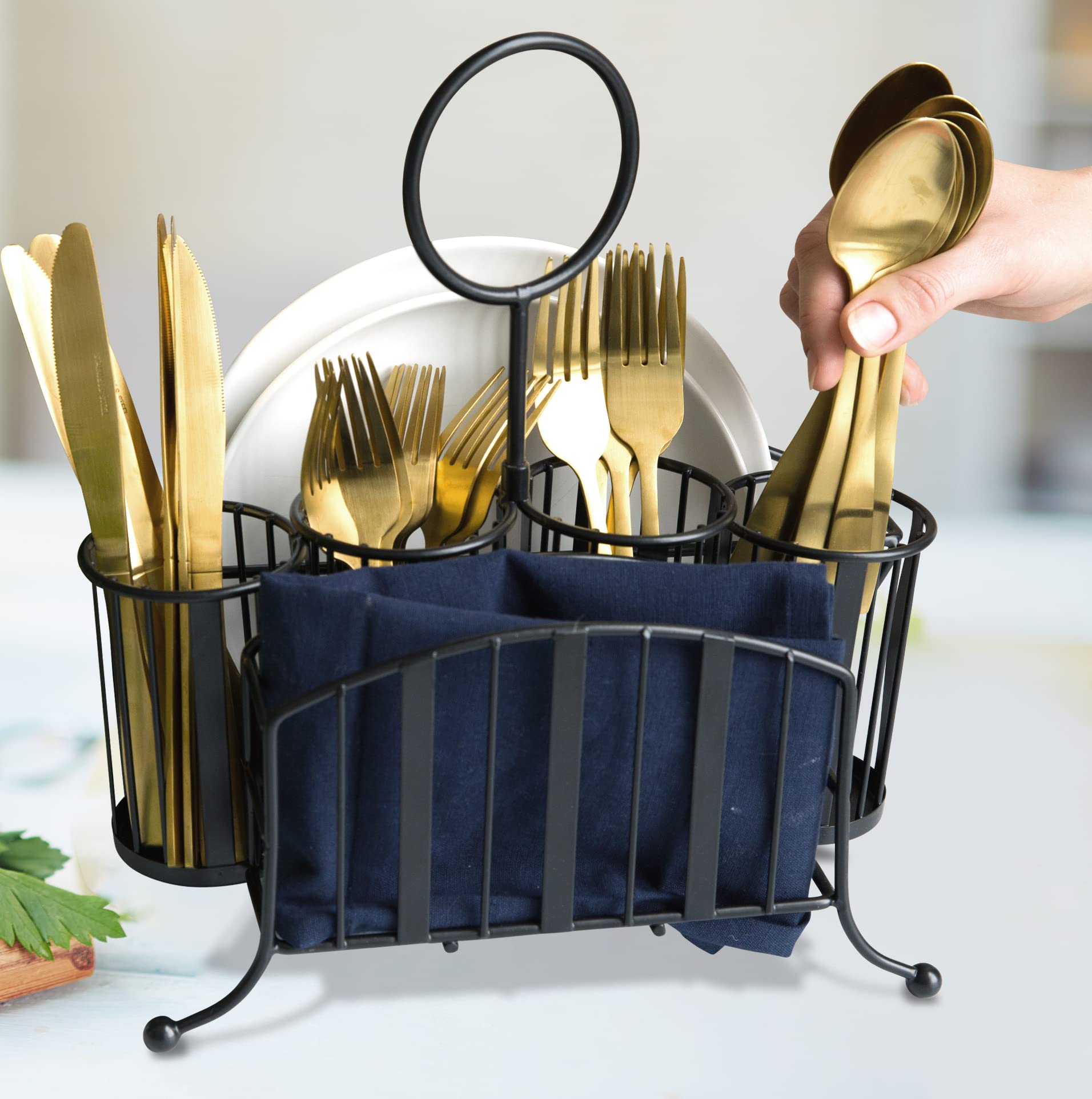 Picnic Caddy, Silverware Utensil Holder