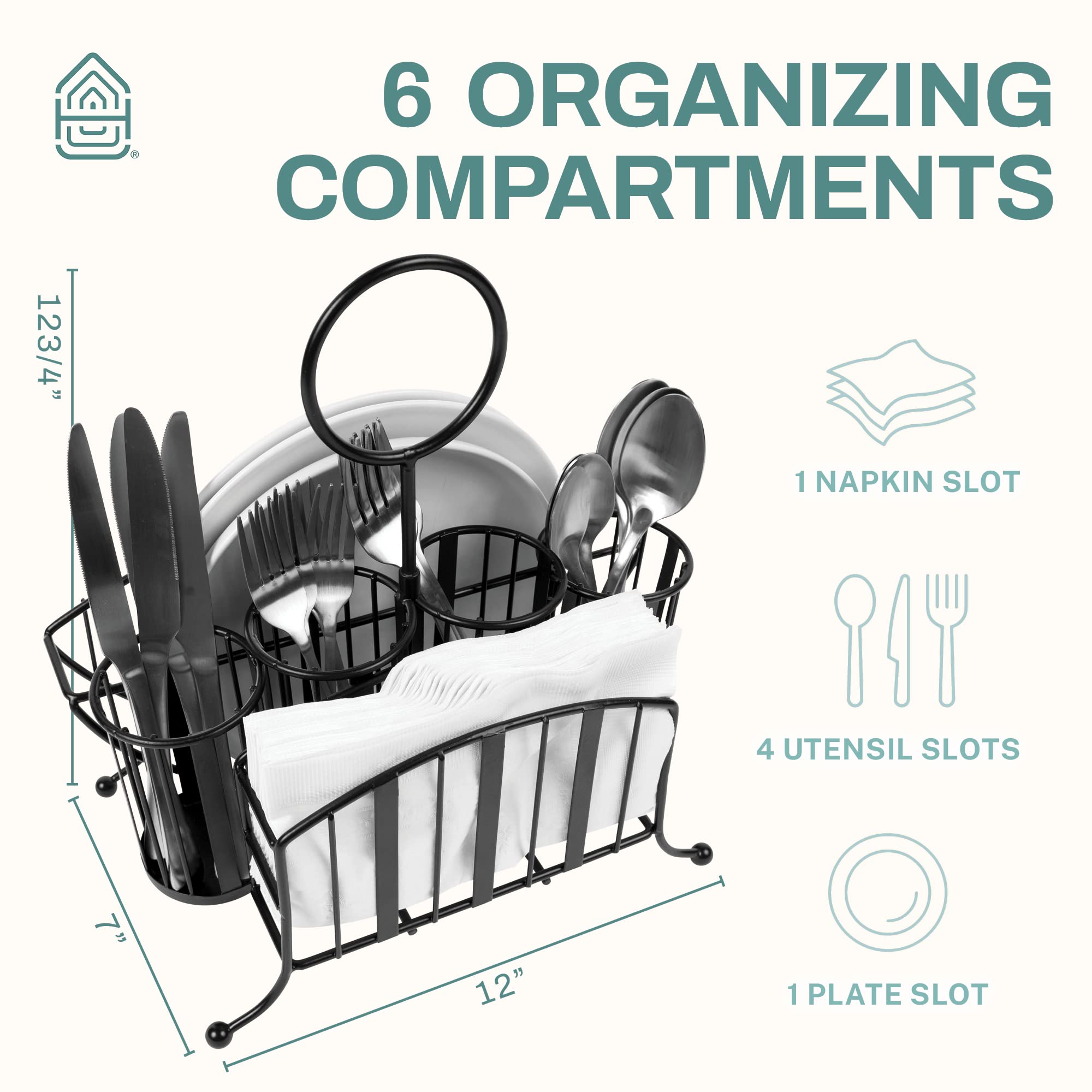 Picnic Caddy, Silverware Utensil Holder