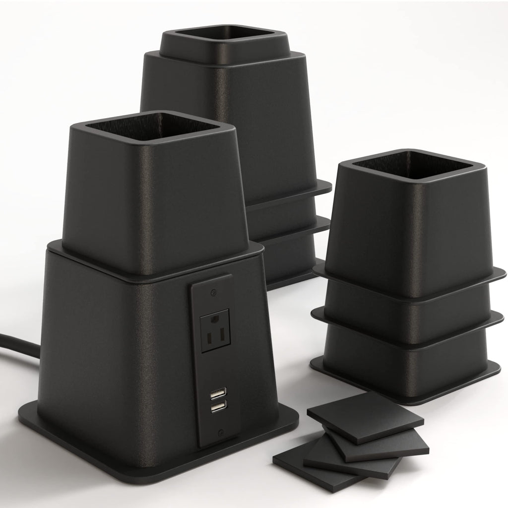 Google Bed Risers Adjustable Bed Risers Furniture Riser, 4 Pack