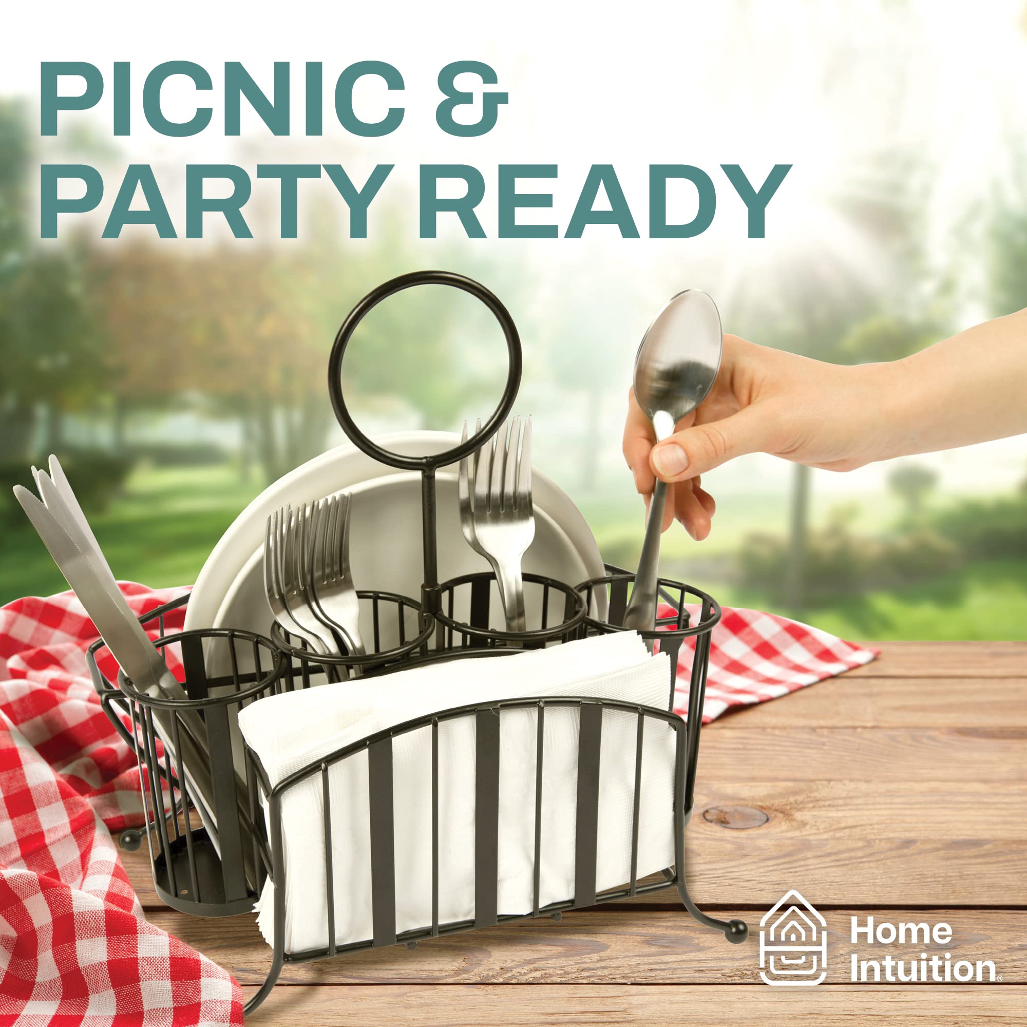 Picnic Caddy, Silverware Utensil Holder