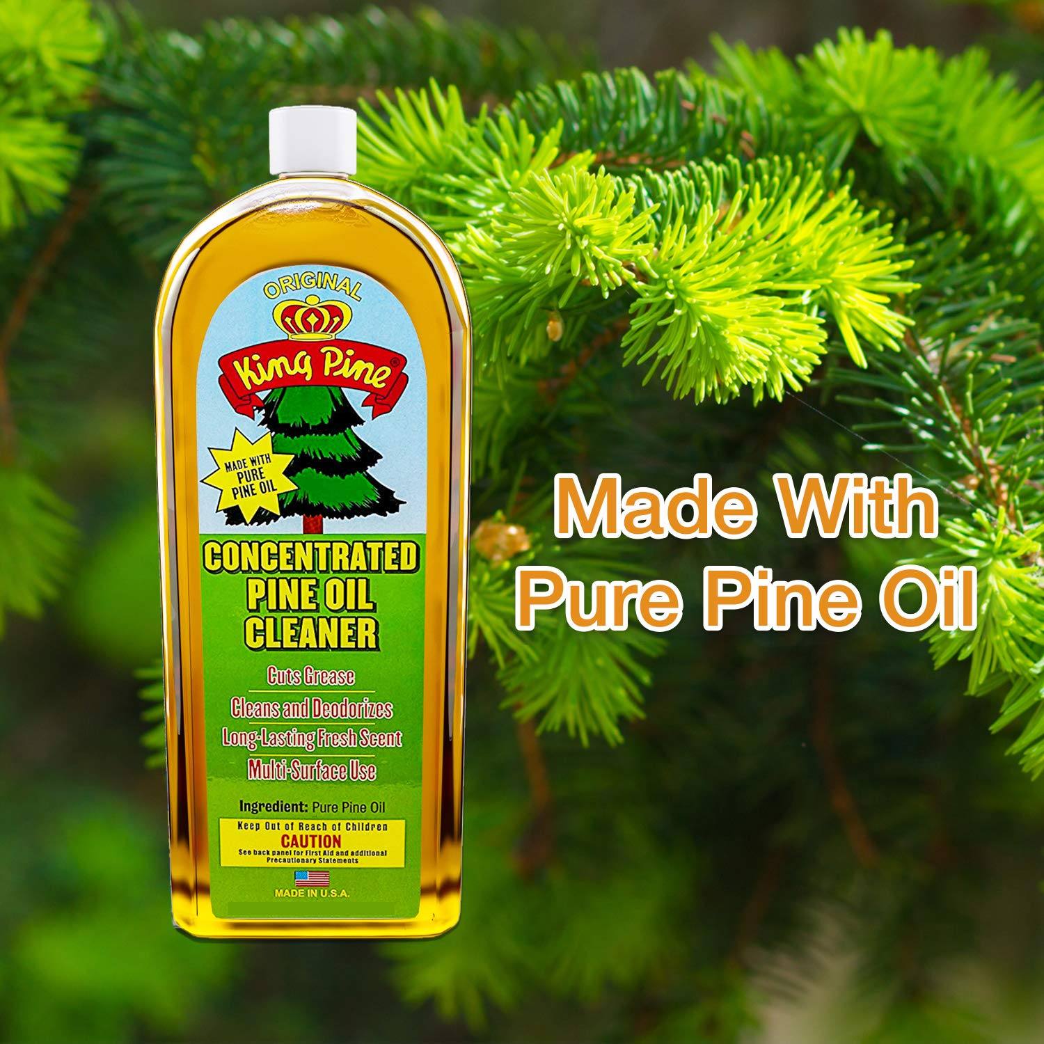King Pine Concentrated Pine Multi-Surface Cleaner Industrial Strength, Gold (20 oz)